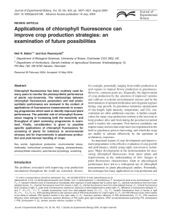 Applications of chlorophyll fluorescence can improve crop