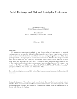 Social Exchange and Risk and Ambiguity Preferences