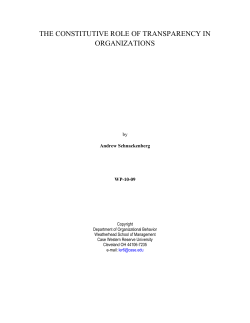 the constitutive role of transparency in organizations