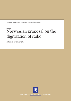 Norwegian proposal on the digitization of radio