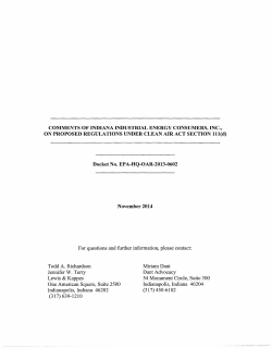 COMMENTS OF INDIANA INDUSTRIAL ENERGY CONSUMERS