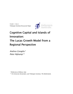 Cognitive Capital and Islands of Innovation: The Lucas