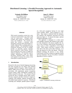 Distributed Listening: A Parallel Processing Approach to Automatic