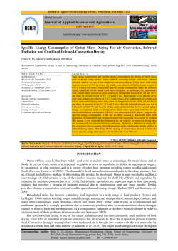Journal of Applied Science and Agriculture Specific Energy