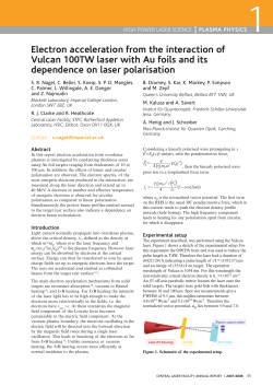 Electron acceleration from the interaction of Vulcan 100TW laser