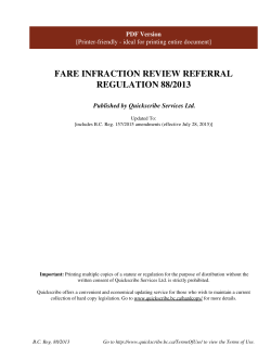 fare infraction review referral regulation 88/2013
