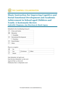 Music Instruction for Improving Cognitive and Social Emotional