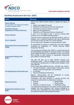 Disability Employment Services (DES)