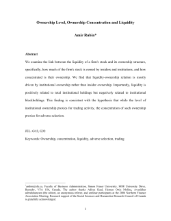 Ownership Level, Ownership Concentration and Liquidity