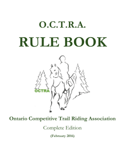 OCTRA Rule Book - Ontario Competitive Trail Riding Association