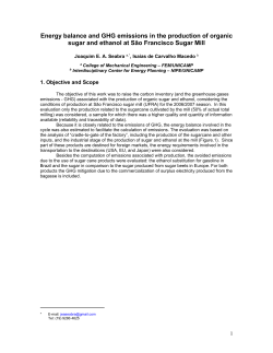 Energy balance and GHG emissions in the production of organic