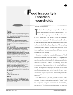 Food insecurity in Canadian households