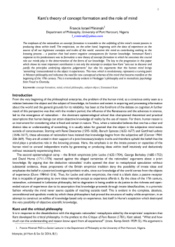 Kant`s theory of concept formation and the role of mind