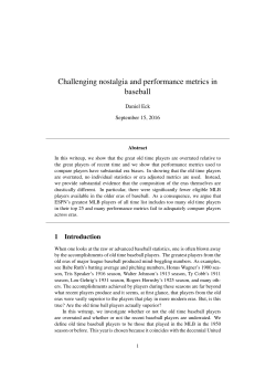 Challenging nostalgia and performance metrics in baseball