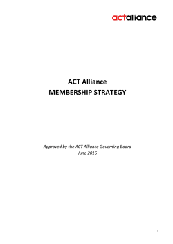 ACT Membership Strategy June 2016