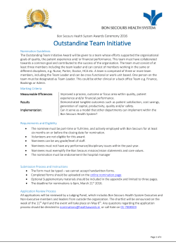 Outstanding Team Initiative Nomination Form
