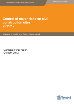 Campaign final report: Control of major risks on civil construction sites