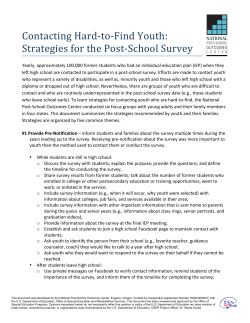 Contacting Hard-‐to-‐Find Youth: Strategies for the Post
