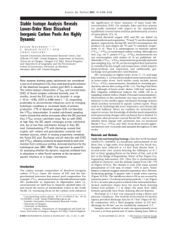 Stable Isotope Analysis Reveals Lower