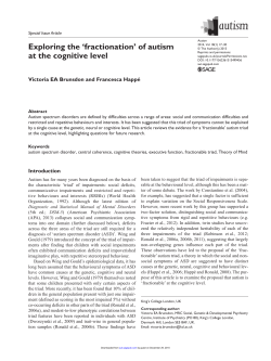 Exploring the `fractionation` of autism at the cognitive level