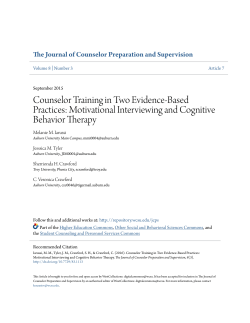 Counselor Training in Two Evidence-Based Practices: Motivational