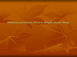 Malaysian government efforts to mitigate climate change National