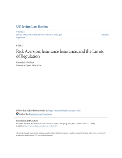 Risk Aversion, Insurance Insurance, and the Limits of Regulation