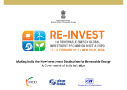 Making India the New Investment Destination for Renewable Energy