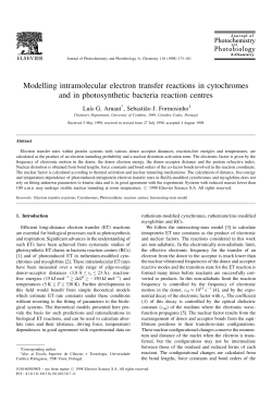 Modelling intramolecular electron transfer reactions