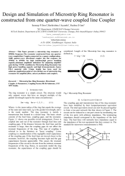 Design and Simulation of Microstrip Ring Resonator is constructed