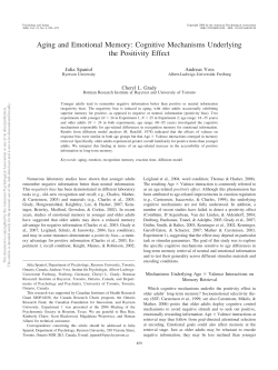 Aging and Emotional Memory: Cognitive Mechanisms Underlying