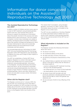 Information for donor conceived individuals on the