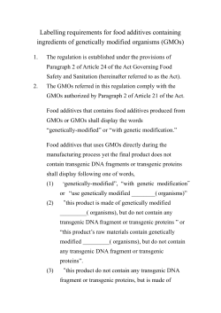Labelling requirements for food additives containing ingredients of