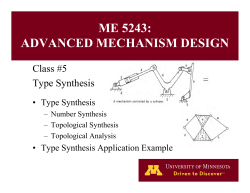 ME 5243: ADVANCED MECHANISM DESIGN