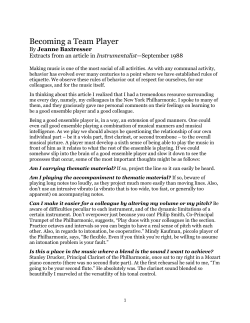 Becoming a Team Player - North York Concert Orchestra