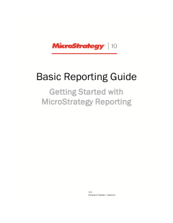 MicroStrategy Basic Reporting Guide