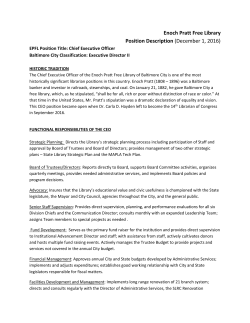 Enoch Pratt Free Library Position Description (December 1, 2016)