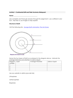 Continental Drift and Plate Tectonics Webquest
