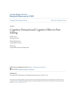 Cognitive Demand and Cognitive Effort in Post-Editing