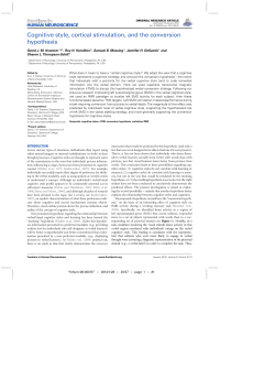 Cognitive style, cortical stimulation, and the conversion