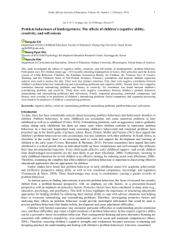 The affects of children`s cognitive ability, creativity, and