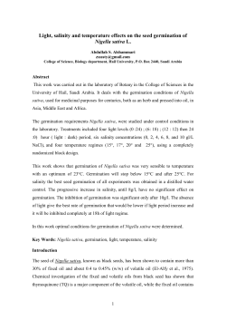 Light, salinity, and temperature effects on the seed germination of