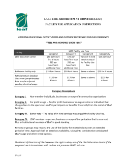 (LEAF) FACILITY USE APPLICATION INSTRUCTIONS Category
