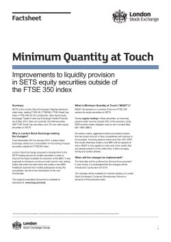 Minimum Quantity at Touch - London Stock Exchange Group