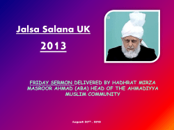 Jalsa Salana and responsibilities of the guests