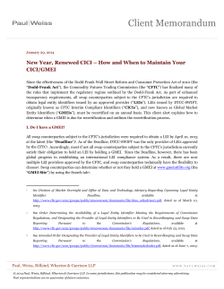 New Year, Renewed CICI &ndash; How and When to Maintain