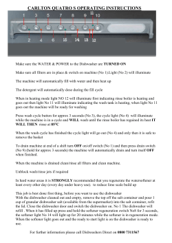 Carlton Maxi Operating Instructions