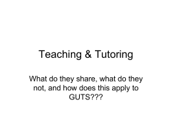 Teaching and Tutoring