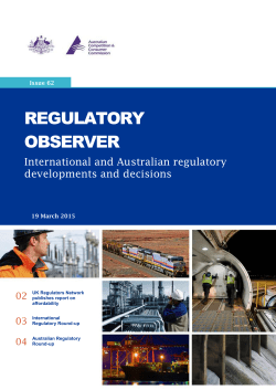 Australian Regulatory Round-up