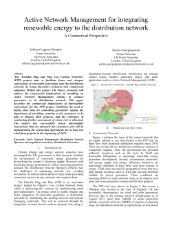 Active Network Management for integrating renewable energy to the